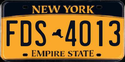 NY license plate FDS4013