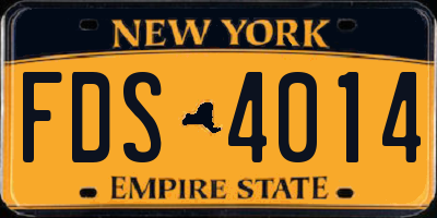 NY license plate FDS4014