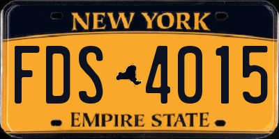 NY license plate FDS4015