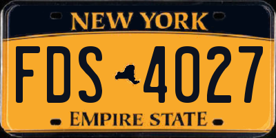 NY license plate FDS4027
