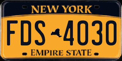 NY license plate FDS4030
