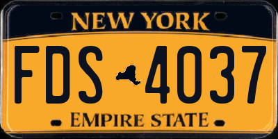 NY license plate FDS4037