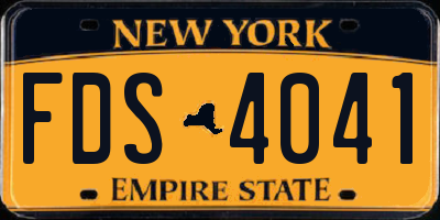 NY license plate FDS4041
