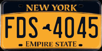 NY license plate FDS4045