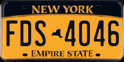 NY license plate FDS4046