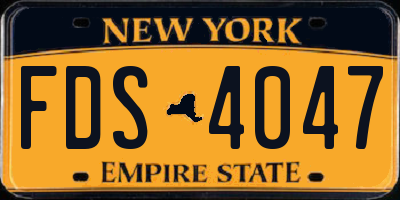 NY license plate FDS4047