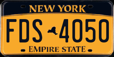 NY license plate FDS4050