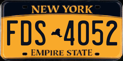 NY license plate FDS4052