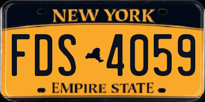 NY license plate FDS4059