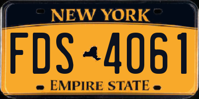 NY license plate FDS4061
