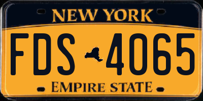 NY license plate FDS4065
