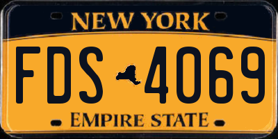 NY license plate FDS4069