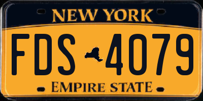 NY license plate FDS4079