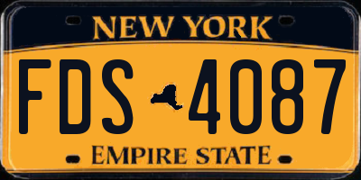 NY license plate FDS4087