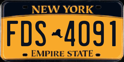 NY license plate FDS4091
