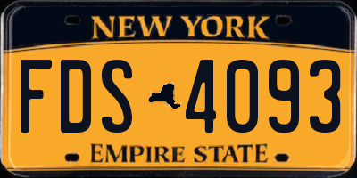 NY license plate FDS4093