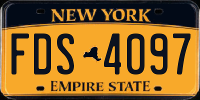NY license plate FDS4097