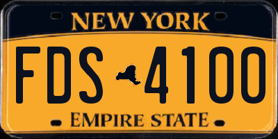 NY license plate FDS4100