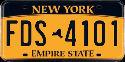 NY license plate FDS4101