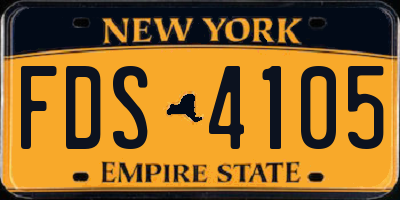 NY license plate FDS4105