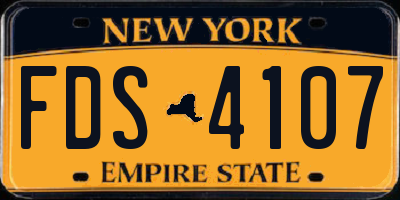NY license plate FDS4107