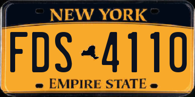 NY license plate FDS4110