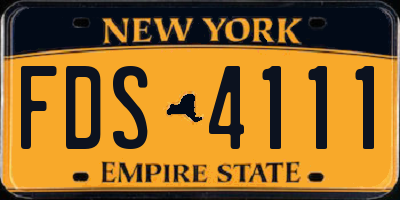NY license plate FDS4111