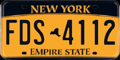 NY license plate FDS4112