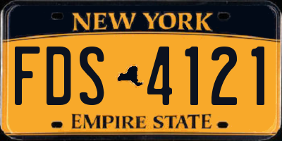 NY license plate FDS4121