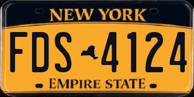 NY license plate FDS4124