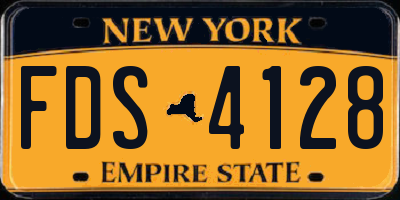 NY license plate FDS4128