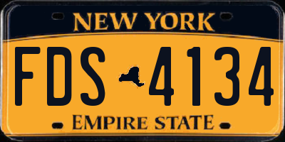 NY license plate FDS4134