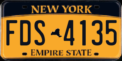 NY license plate FDS4135