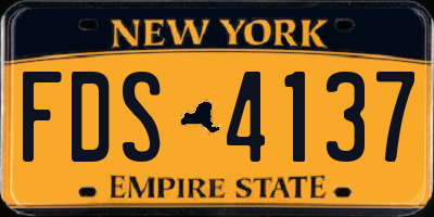 NY license plate FDS4137