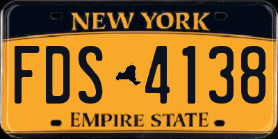 NY license plate FDS4138
