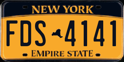 NY license plate FDS4141