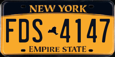 NY license plate FDS4147