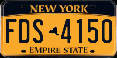 NY license plate FDS4150