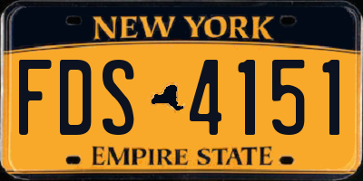 NY license plate FDS4151