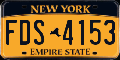 NY license plate FDS4153