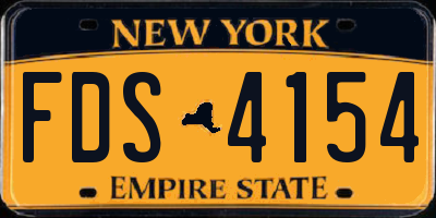 NY license plate FDS4154