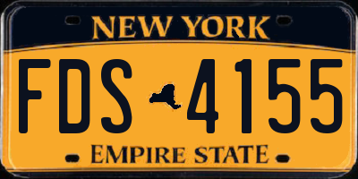 NY license plate FDS4155