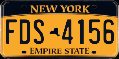 NY license plate FDS4156