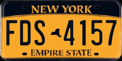 NY license plate FDS4157
