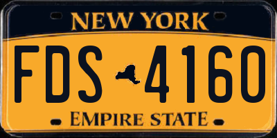 NY license plate FDS4160