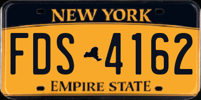 NY license plate FDS4162