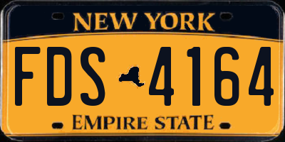 NY license plate FDS4164
