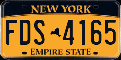 NY license plate FDS4165