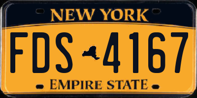 NY license plate FDS4167