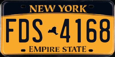NY license plate FDS4168